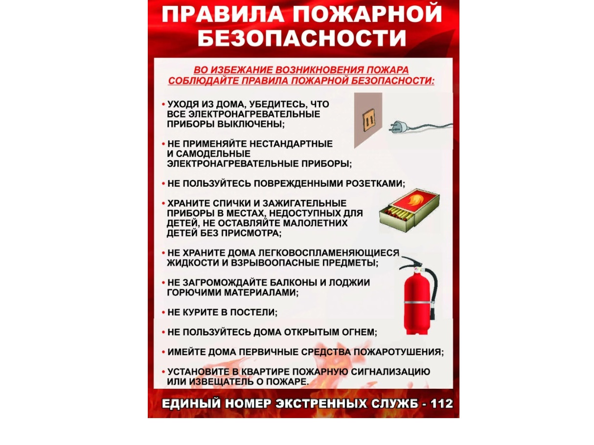 Правила пожарной безопасности.
